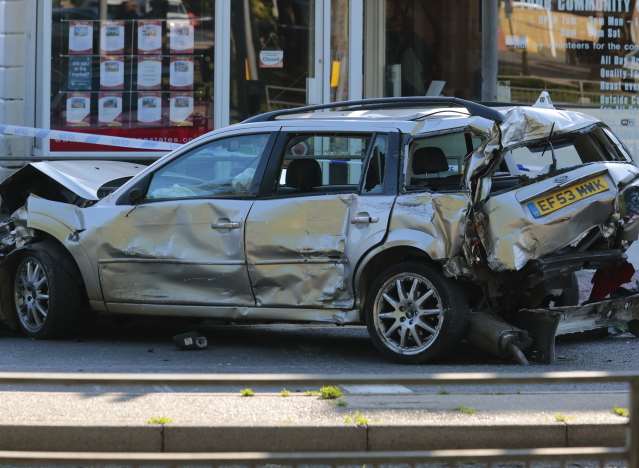 Up to 13 cars were involved in the horror smash. Picture: Martin Apps