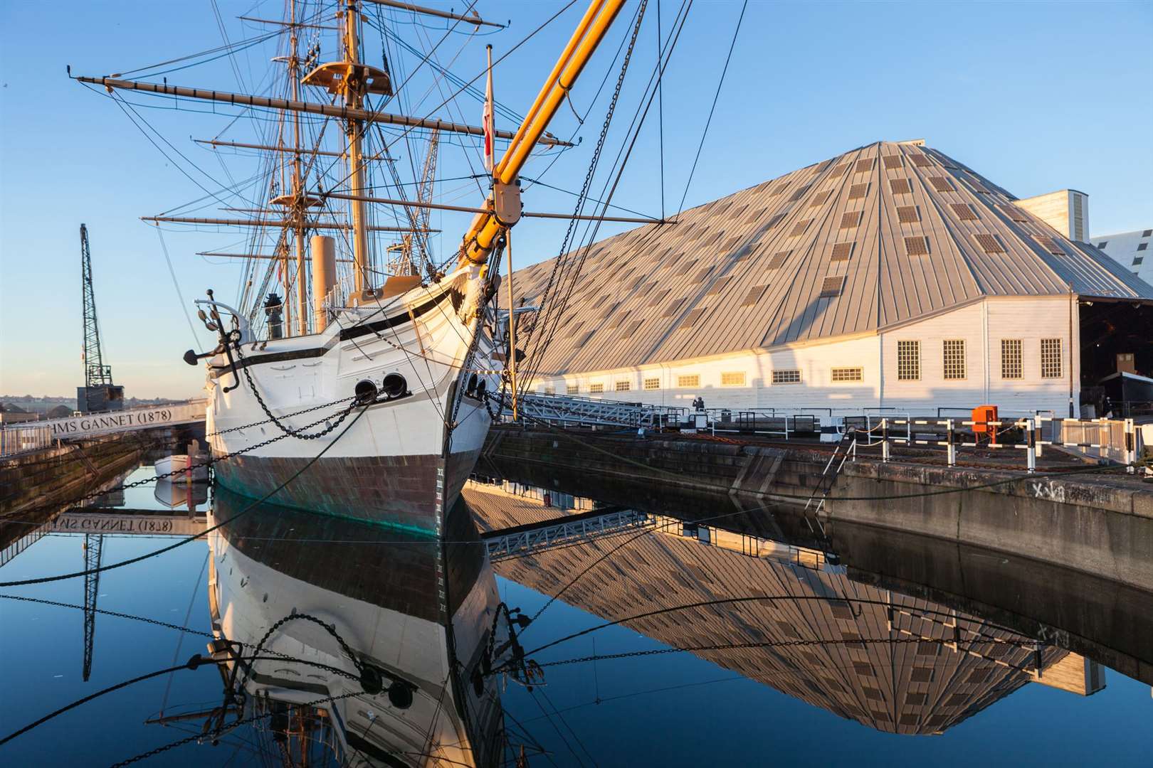 HMS Gannet, a Victorian war ship, on display at The Historic Dockyard Chatham