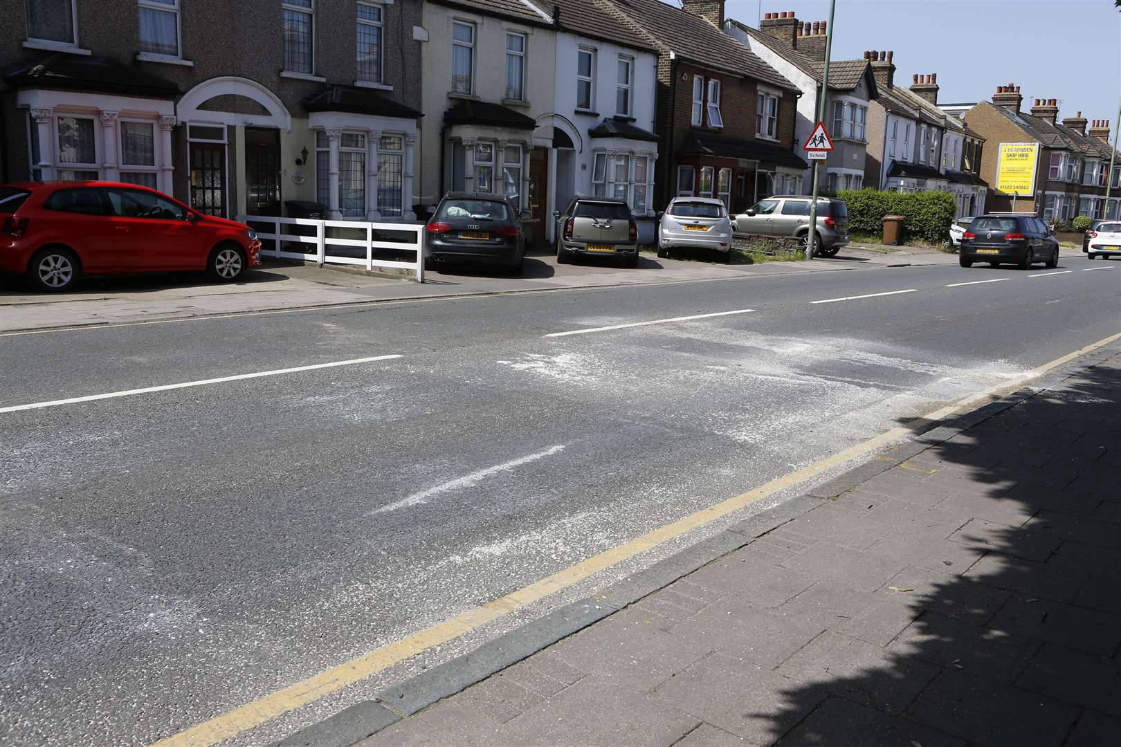 Scene of fatal RTC on East Hill Road, Dartford near to junction with Sussex Road