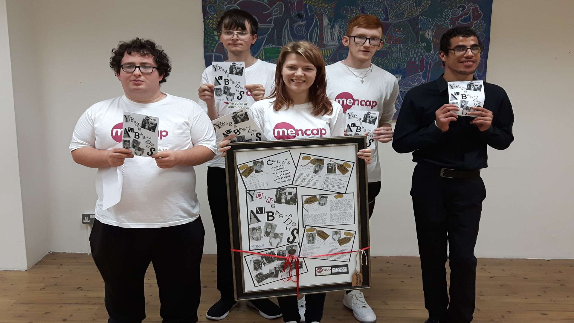 Mencap Young Ambassadors programme; Terry Allen, Steven Moon, Courtney Oyston, Niall Mooney and Gordon Lewington