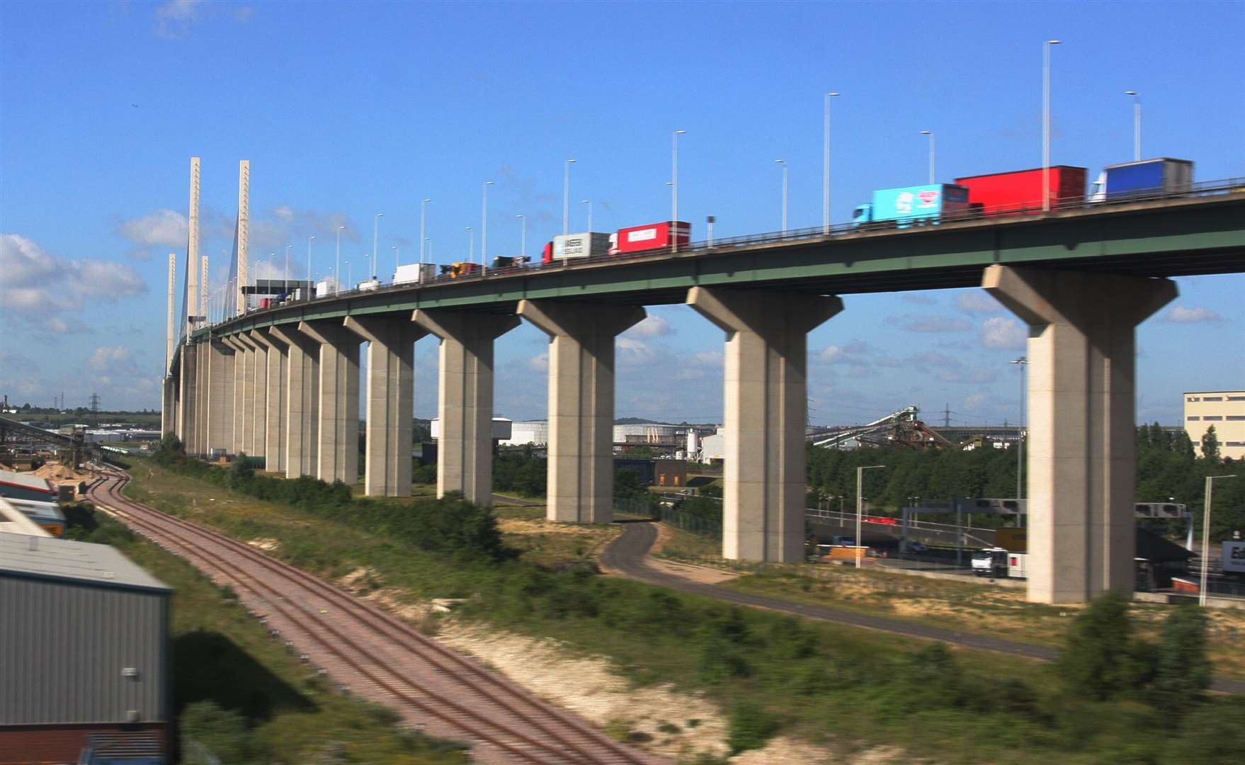 The QE2 Bridge at Dartford can be seen from the HS1 line. Picture: Chris Denham