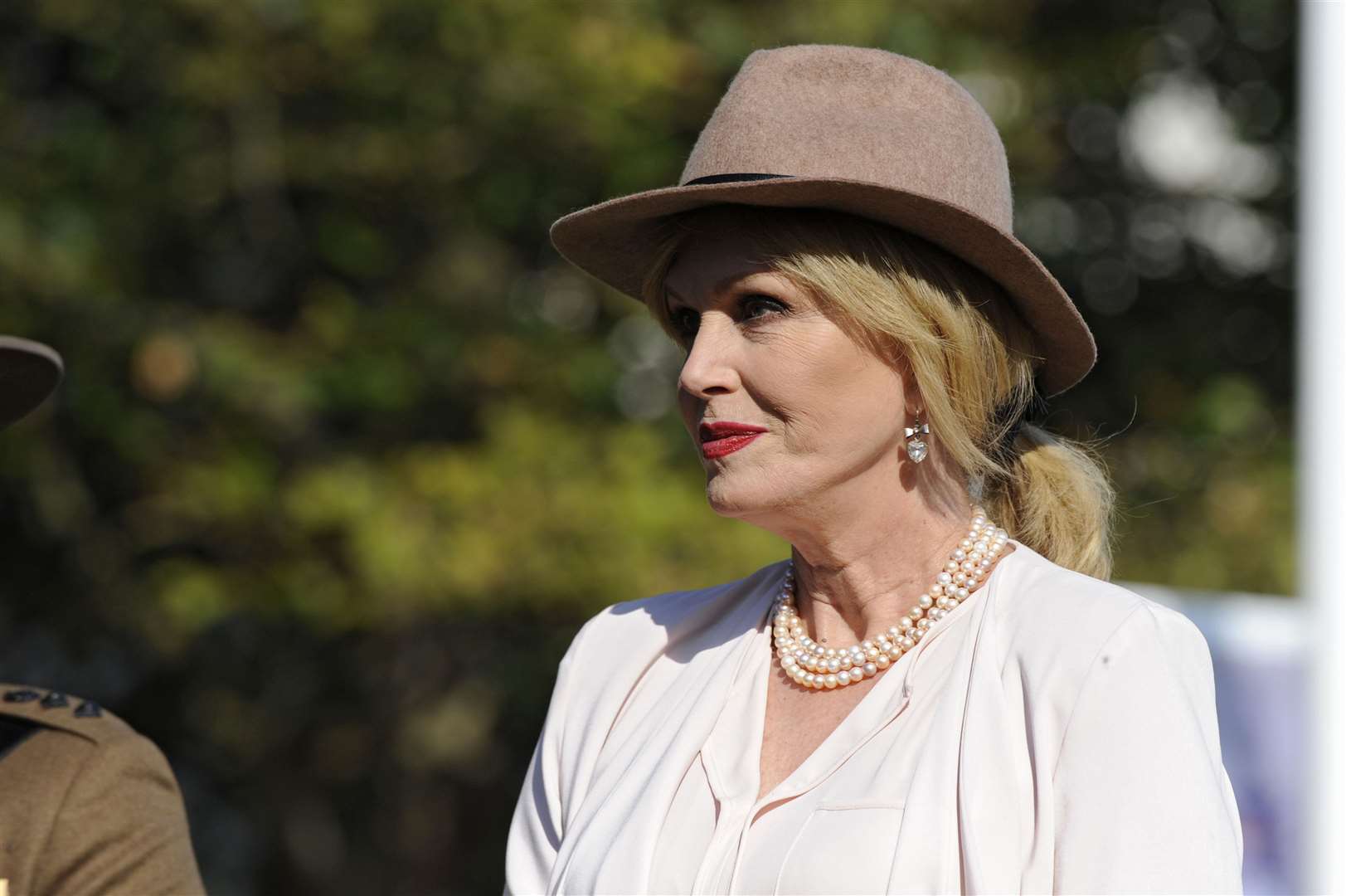 Joanna Lumley at the Gurkha Memorial Statue in Folkestone. Picture: Tony Flashman