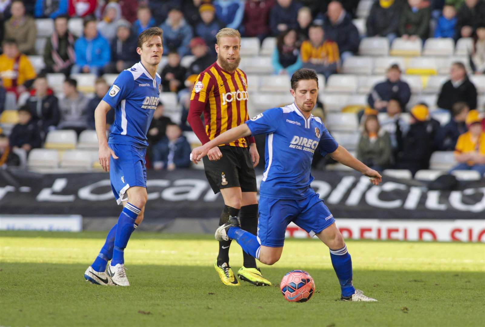 Lee Noble on the ball at Bradford Picture: Andy Payton