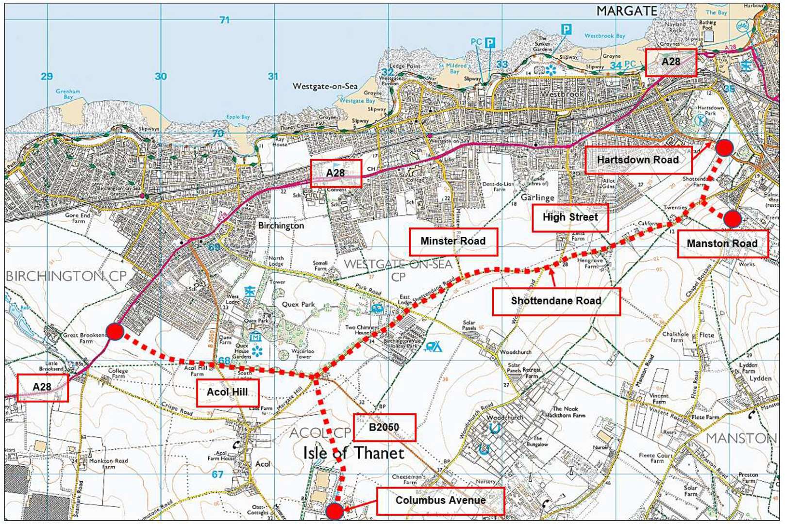 Plans for a relief road of the A28 have received government backing. Picture: Kent County Council