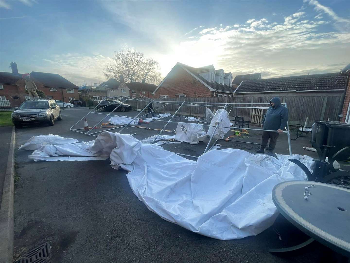 Storm Bert wrecked Hersden Community Centre's festive marquee