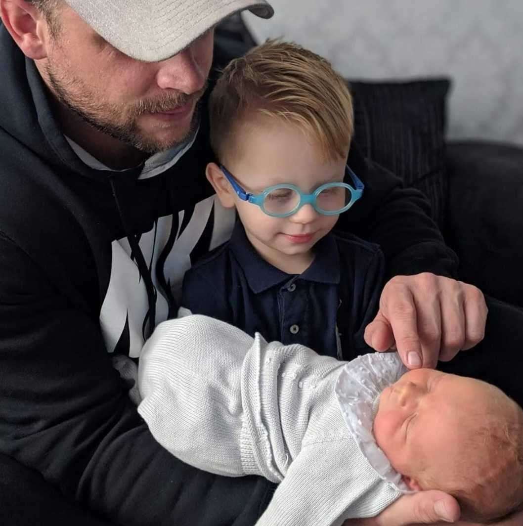 Rick with Louis and baby Arlo. Picture: Katrina Binfield