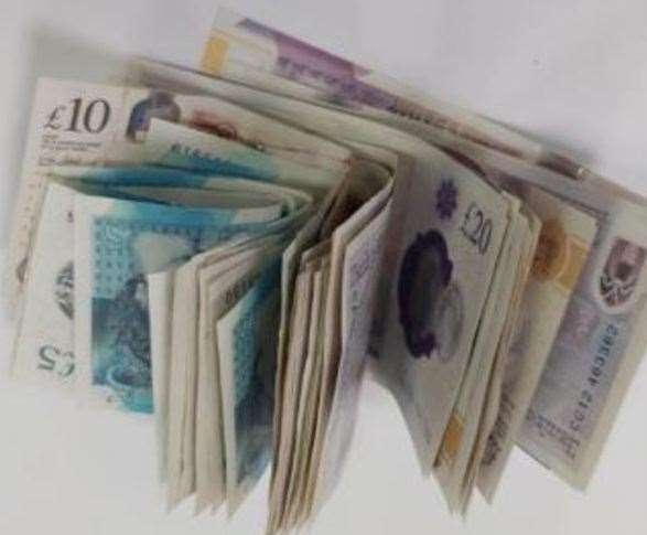 Officers seized drugs and cash after a body search. Picture: Kent Police