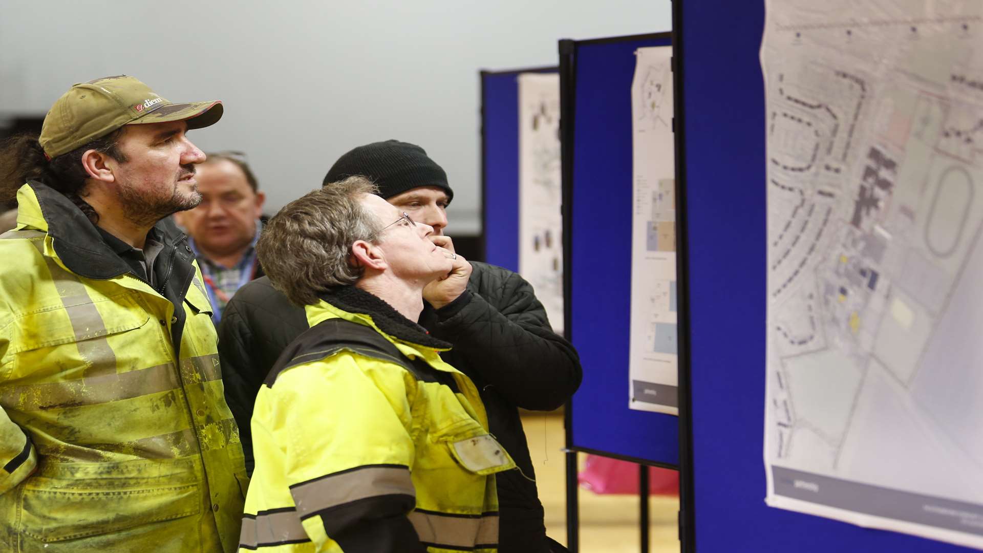 People looking at plans for the extension of Sittingbourne Community College