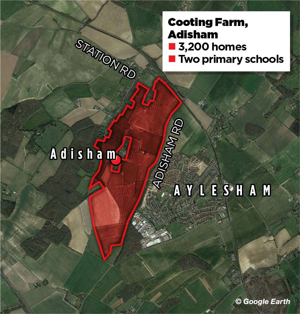 The new garden city-style development planned for Adisham and Aylesham