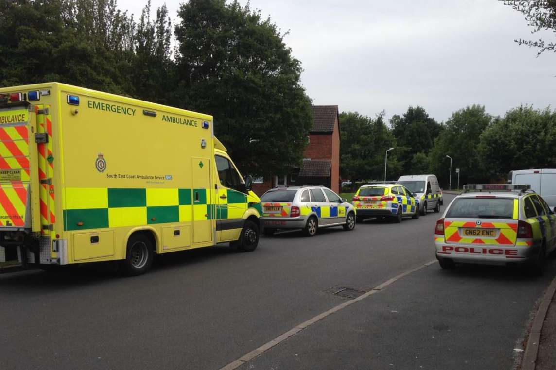 Emergency services at the scene when Mr Rossiter's body was found in woodland.