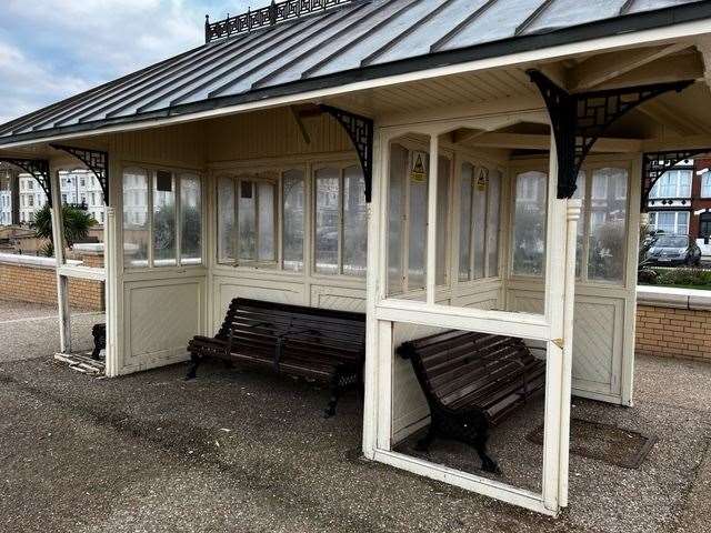 One of the shelters in Herne Bay was damaged by vandals