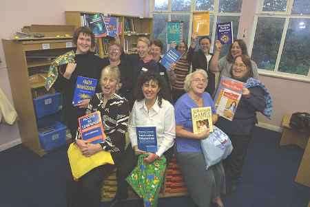 CELEBRATION TIME: Headteacher Jill Kratochvil and others from the school at the opening. Picture: JOHN WESTHROP