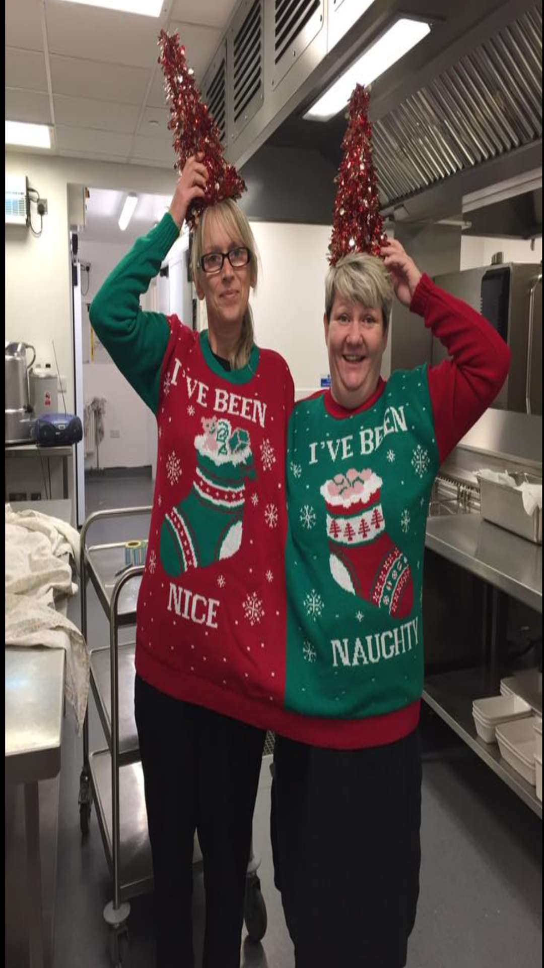 Christmassy kitchen at Aylesford sports college