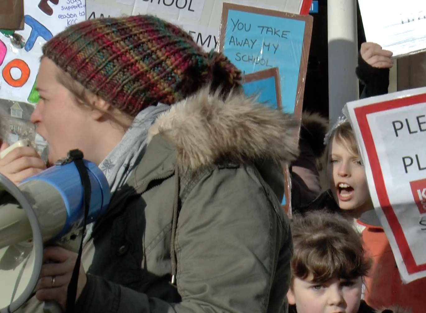 The protesters were hoping to save the school from closure