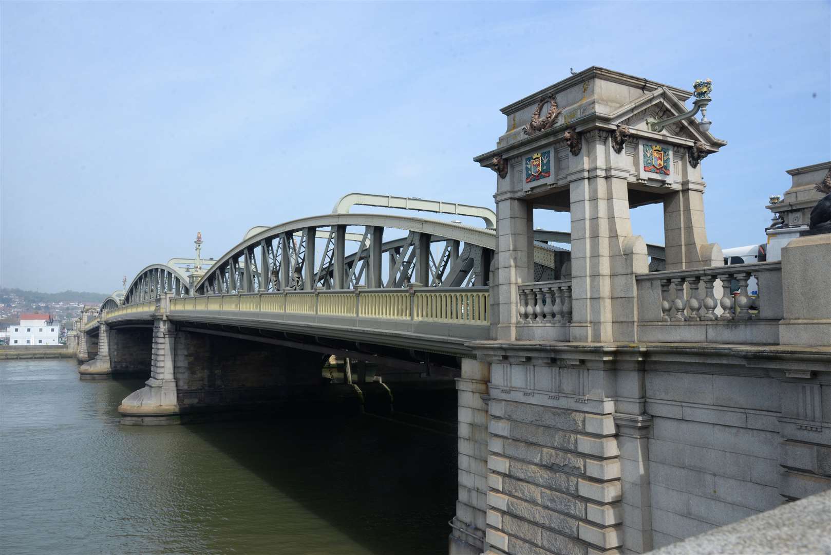 Several emergency services were called to the incident at Rochester Bridge which police say was a hoax call