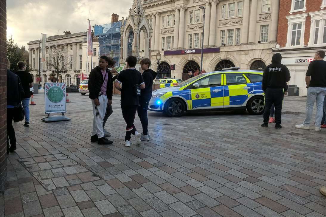 Police sealed off part of Maidstone town centre following of a suspicious package. Pic: @MrRBPhotography