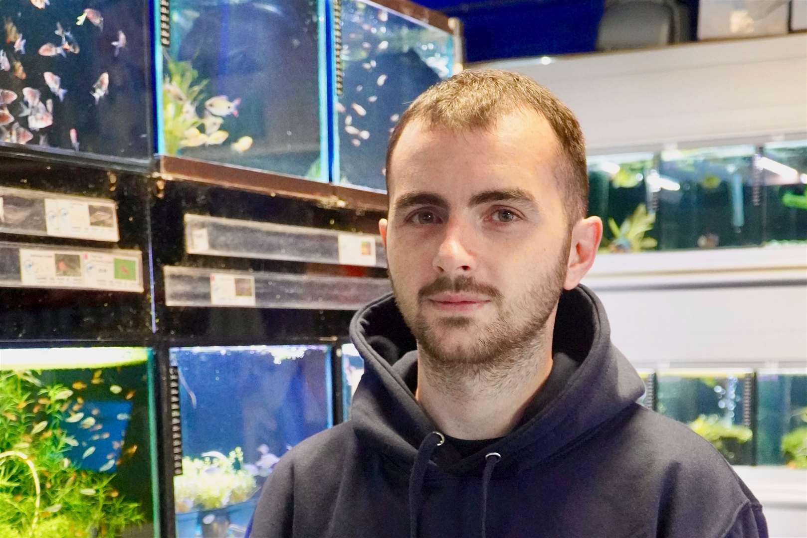 Lee Adam, manager at The Fish Den Aquatics, is one of the businesses calling on the council to offer compensation.