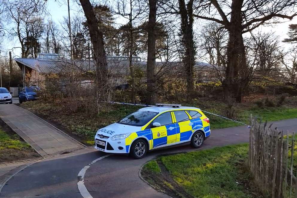 Police have cordoned off the alleyway between Eureka Park and Bybrook Cemetery