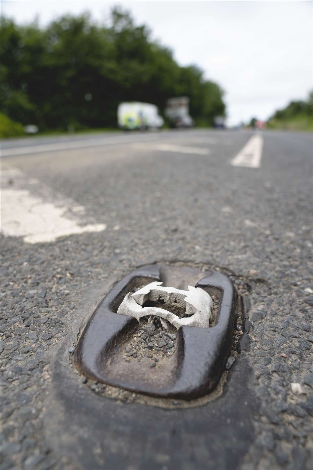 The team found all the cats eyes along this stretch of the London Road were missing