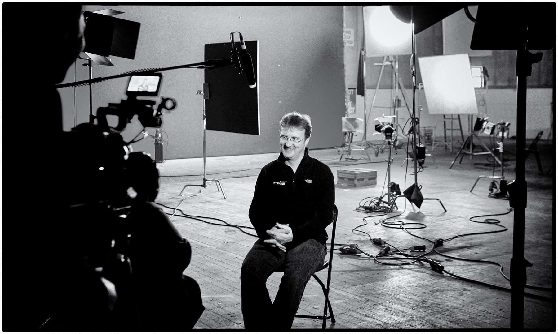 Mark on the set of Robot Overlords in 2014. Picture: Mason Photography