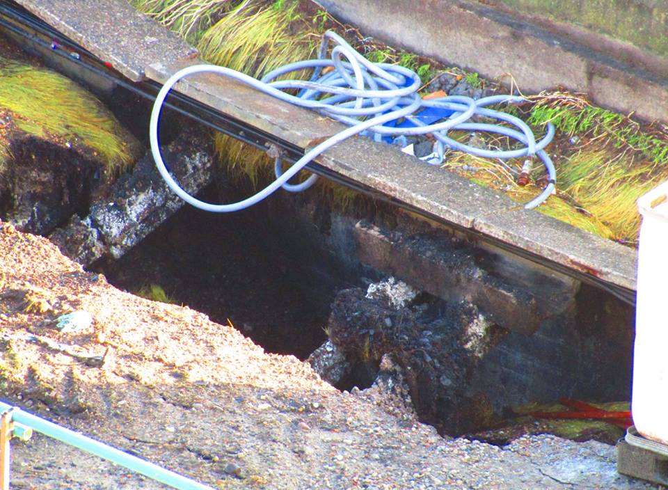 A chasm has opened up near the track. Picture: Samphire Hoe