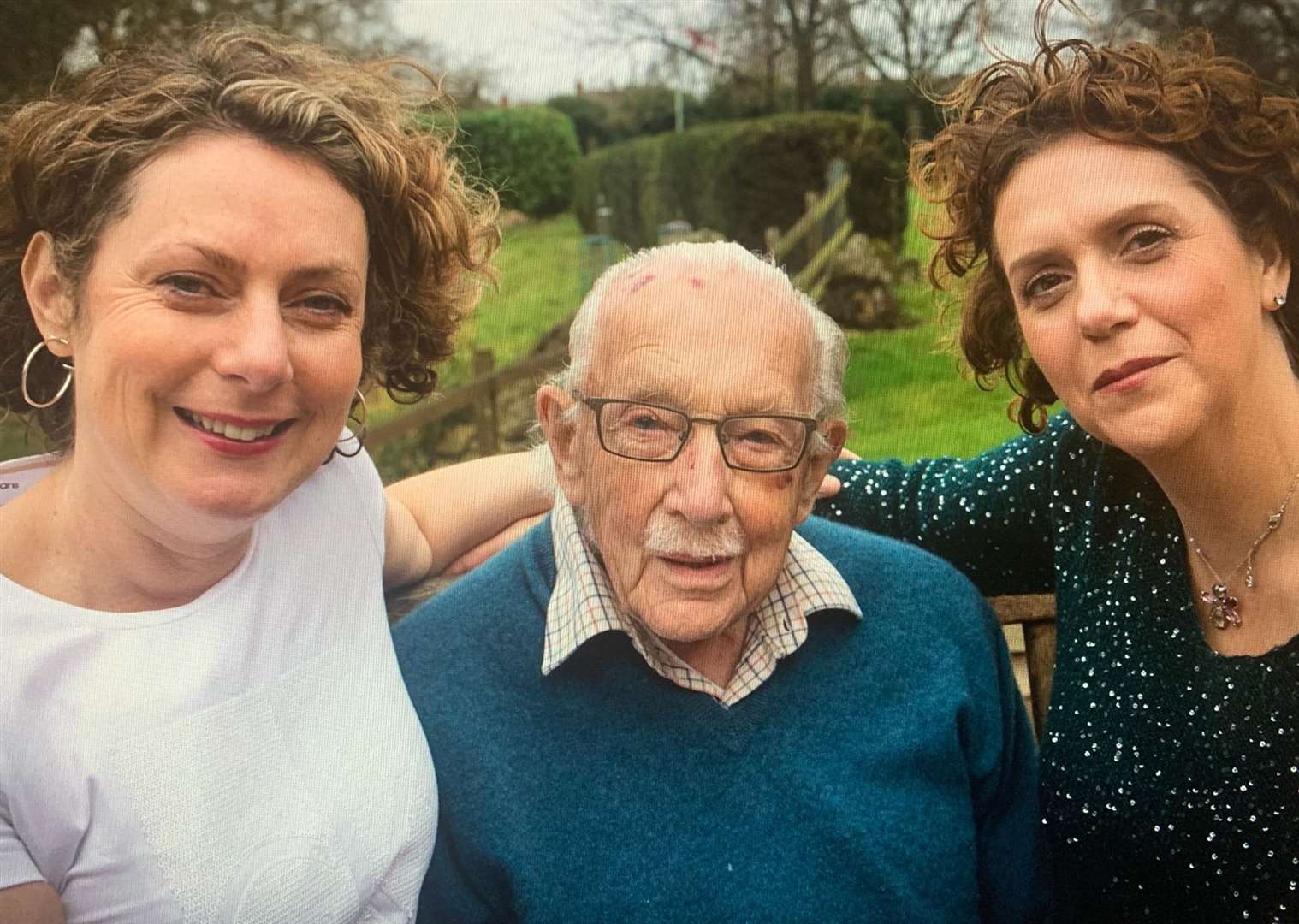 Capt Moore with his two daughters Lucy and Hannah