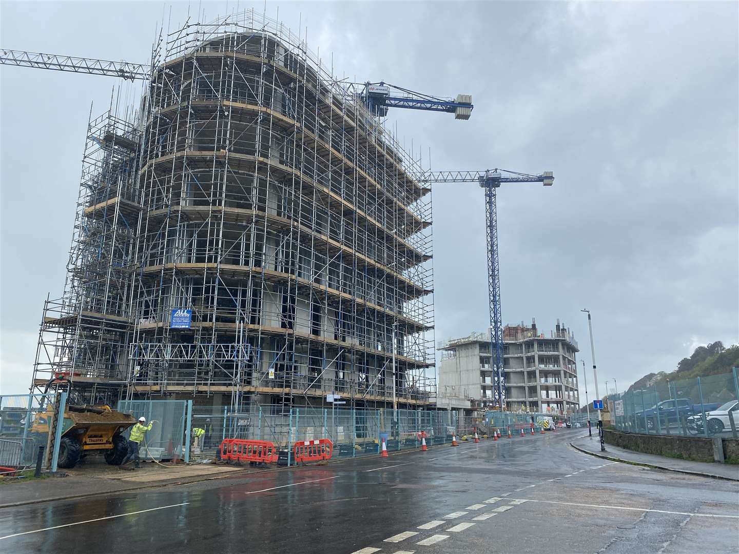 An unexploded bomb was found at the 'Shoreline' development in Folkestone