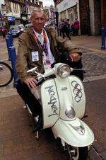 Stuart Roberts with his Lambretta