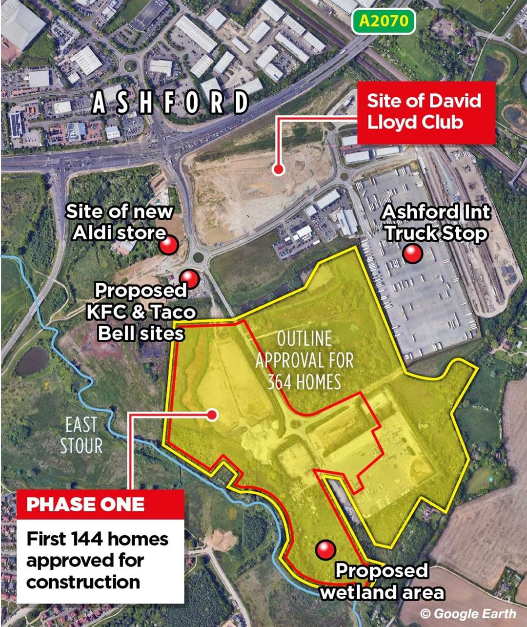 The site, which is in Ashford Borough Council’s Local Plan, forms part of the Waterbrook Park estate off the A2070 in Ashford