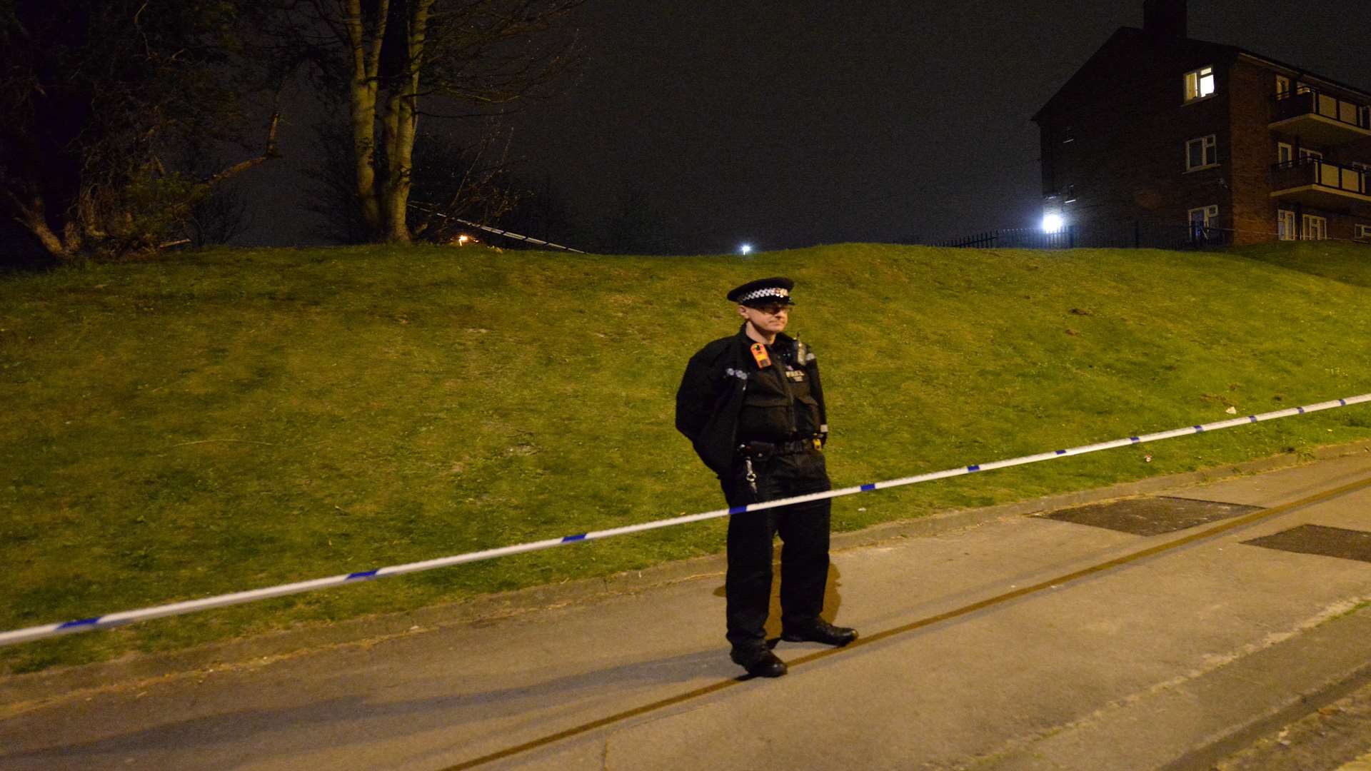 A police officer at the scene. Picture © Steve Finn Photography