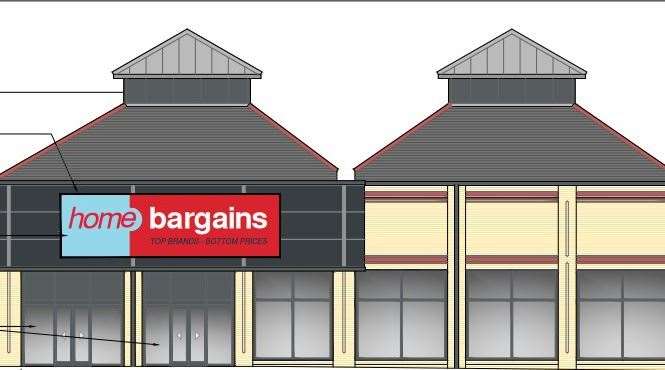 How the proposed new frontage of the Home Bargains store in Faversham would look after changes to the Morrisons supermarket are complete. Picture: Home Bargains/Swale Borough Council planning portal