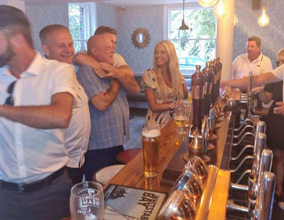 Punters celebrated the reopening. Picture: Sharon Wardell