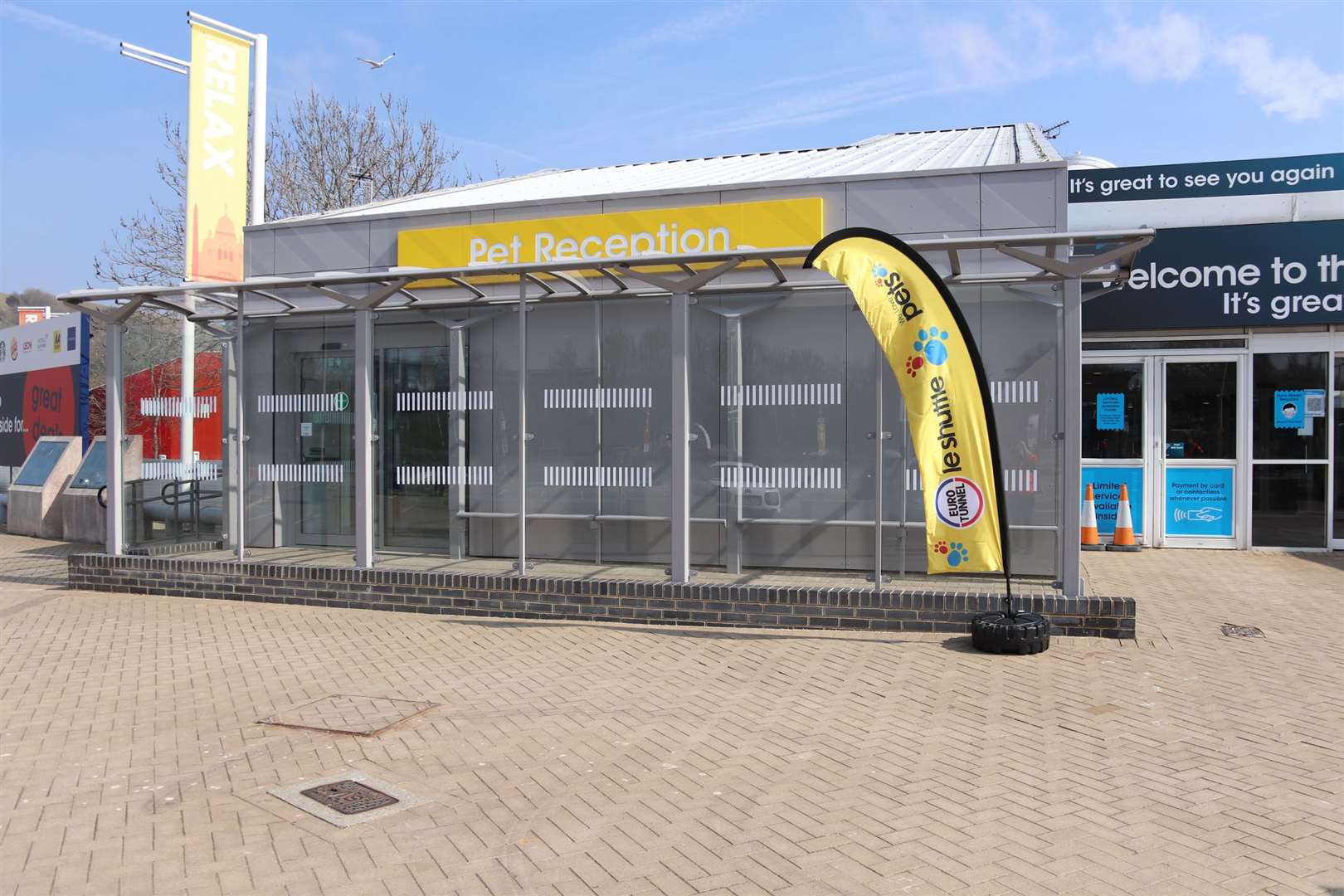 The reception area for pets at Eurotunnel's terminal in Cheriton