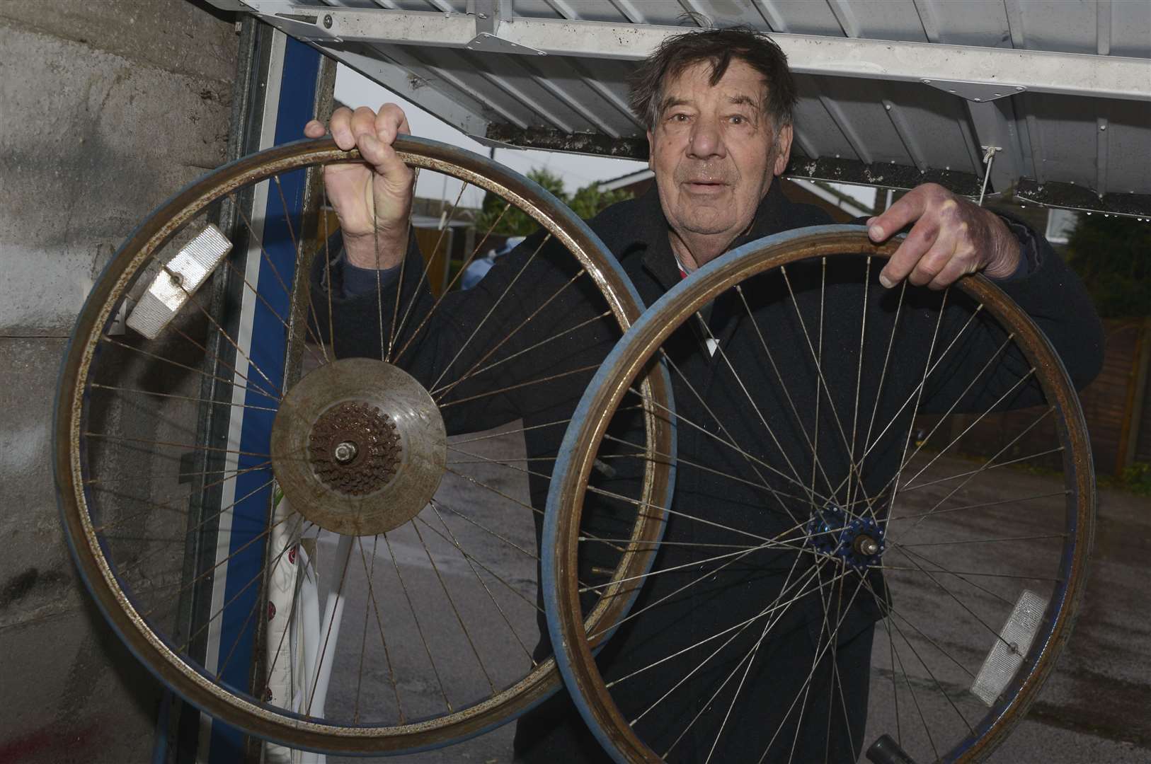 Deal Michael Furness in his workshop in 2017 where he kept the bikes he repaired. Picture: Paul Amos