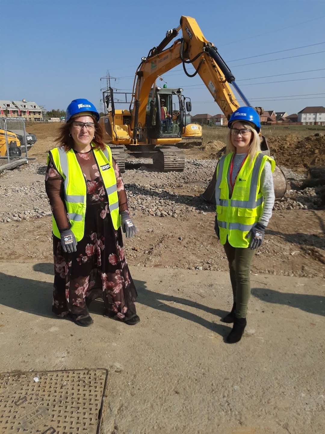 Executive head teacher Joanne Wilkinson-Tabi and head of school Kelly Garrett at the groundbreaking ceremony of the new Ebbsfleet Green Primary School