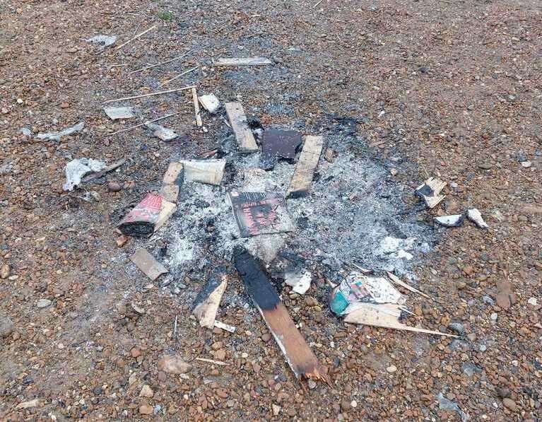 The charred remains of the books burnt in Island Wall, Whitstable. Picture: Jacqueline Browning