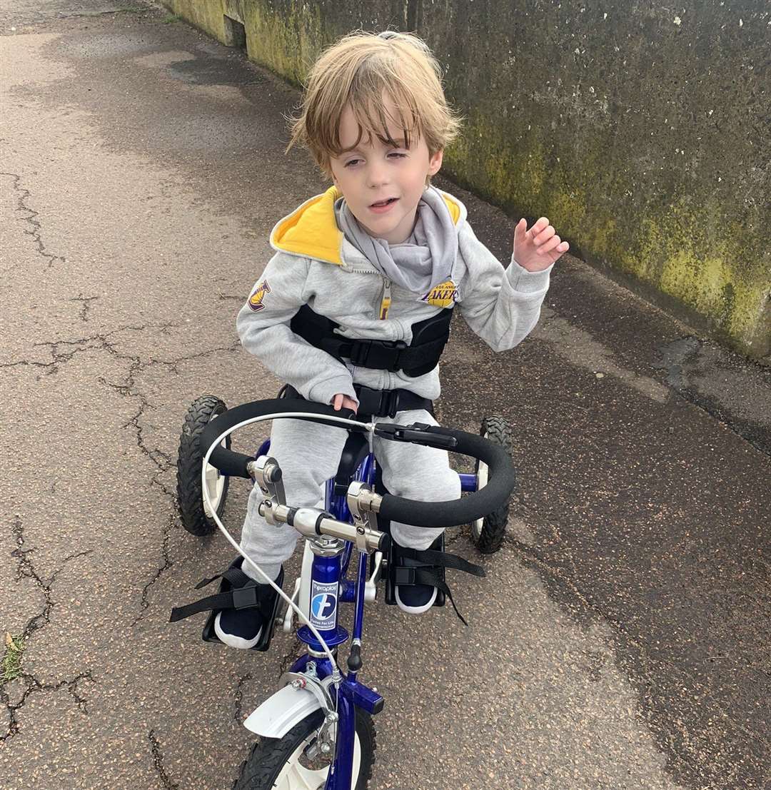 One of Owen's Captain America team members is five-year-old Leo Donnelly from Dundee who has hemiplegic CP and hydrocephalus