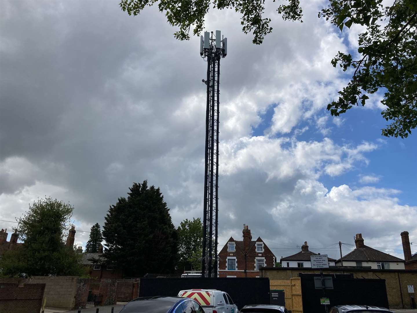 The 80ft EE phone mast in Central car park, Faversham