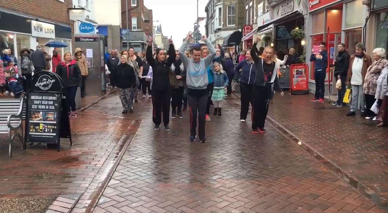 Flash mob in Deal high street