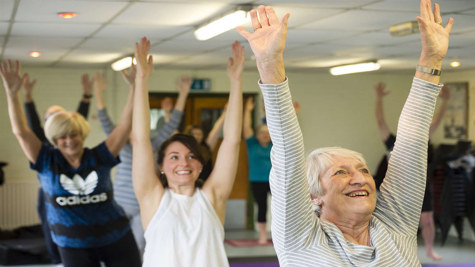 The Pilates group in action at Borstal Village Hall