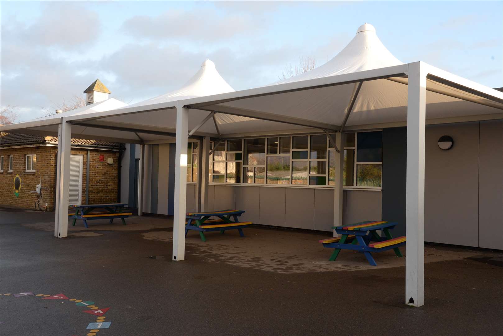 part of the new buildings at St James School in Grain after the school was ravaged by fire. Picture: Chris Davey. (6159596)