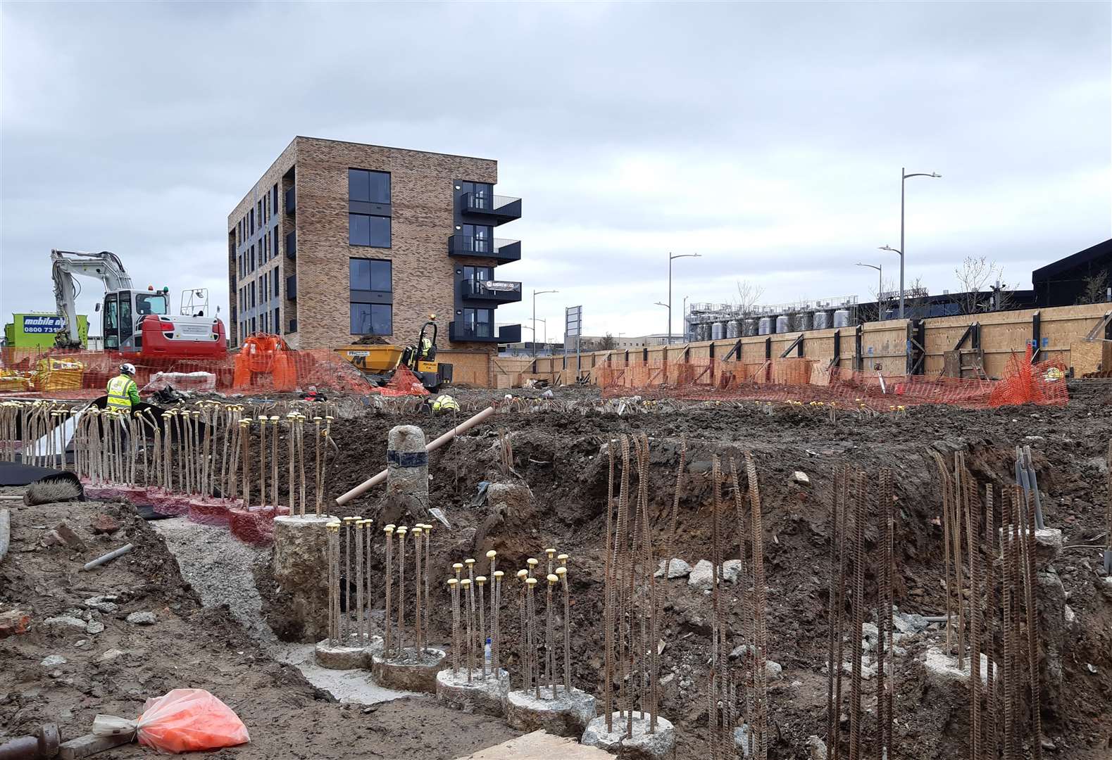 Work has started at the Hampton by Hilton site, as this photo taken this week shows