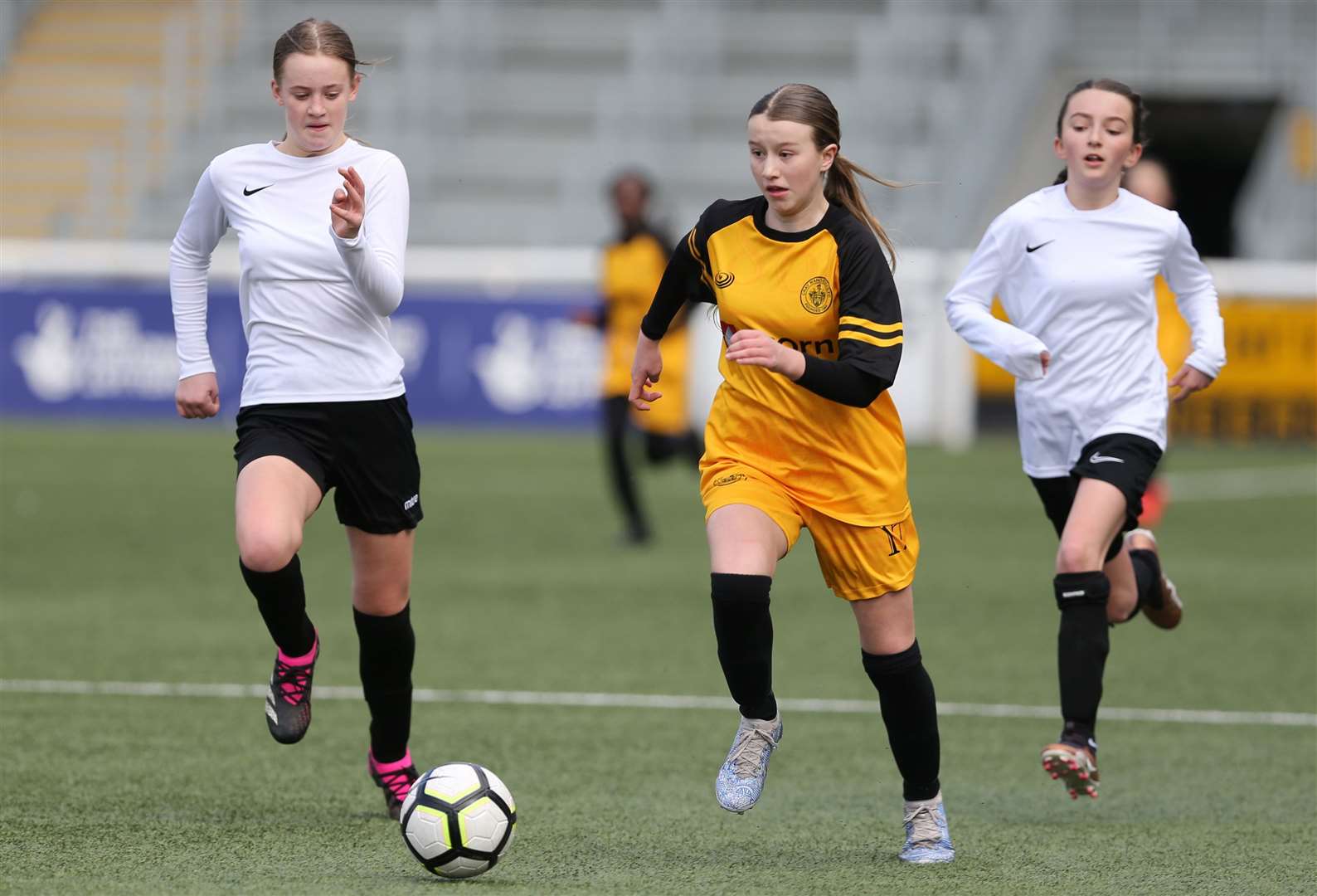 Cray Wanderers on the attack during the Kent Merit Under-13 Girls Cup Final. Picture: PSP Images