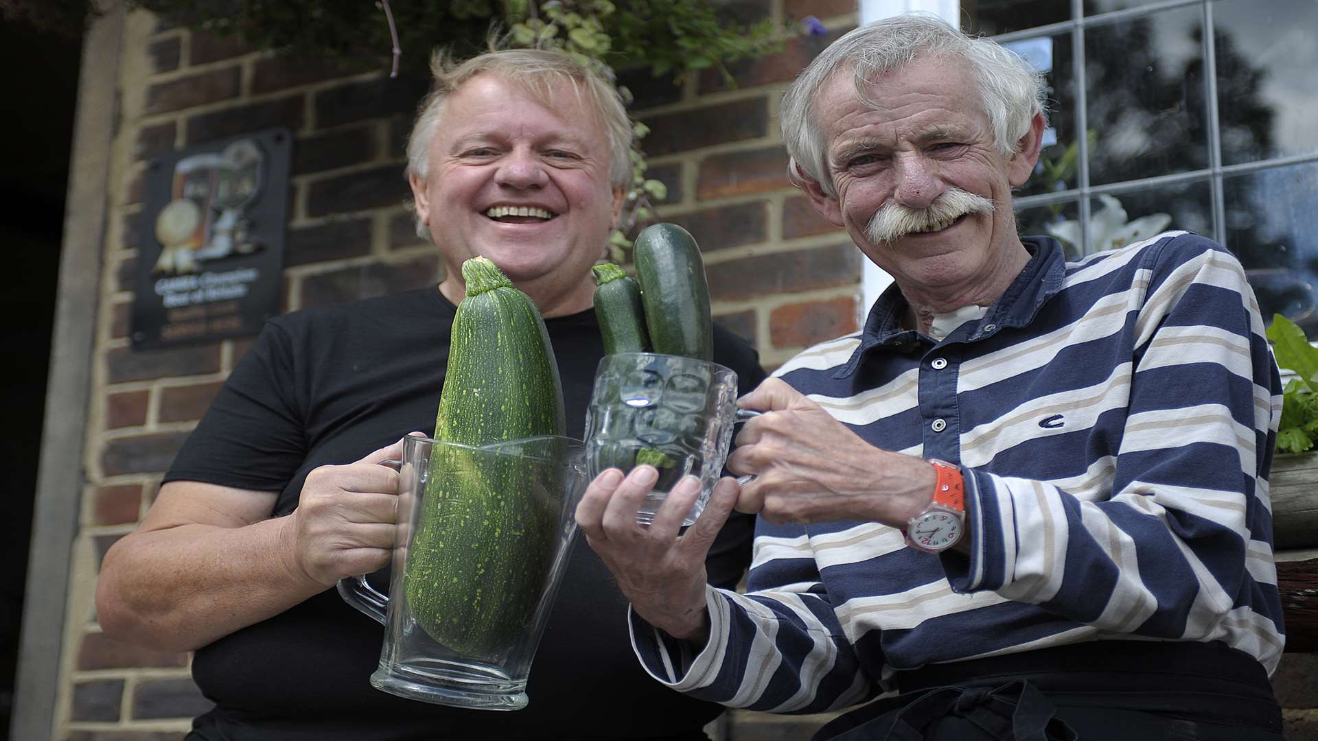 Robert Whigham, right, with the late Dave Lee helping raise money for the comic's Happy Holidays charity.