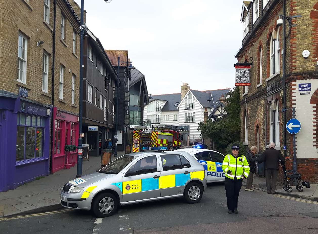 Police have closed one end of Sea Street.