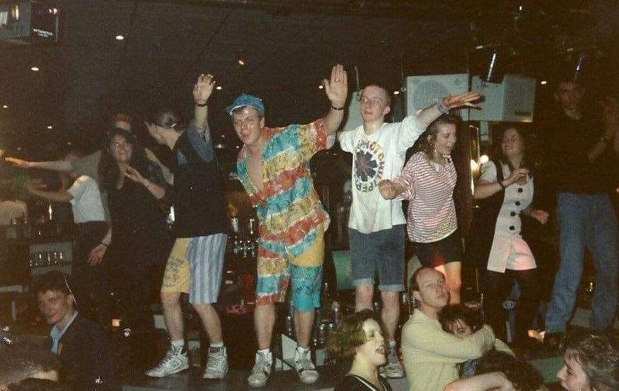 Dancing on the bar. Picture: Kev Goodwin