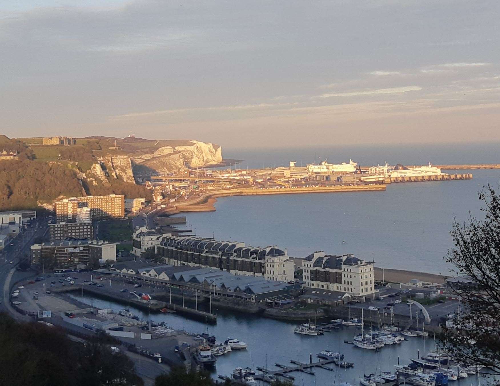 One of the migrant boats was seen heading towards Dover