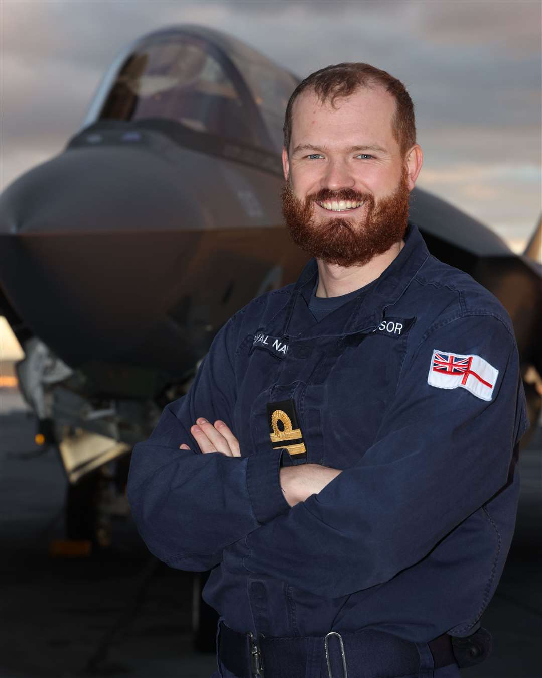 Air Traffic Controller Lt Chris Windsor on board HMS Queen Elizabeth during the Carrier Strike Deployment in 2021