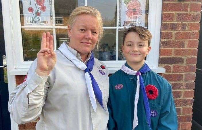 Joanne Morgan alongside her son, Austin. Picture: Joanne Morgan