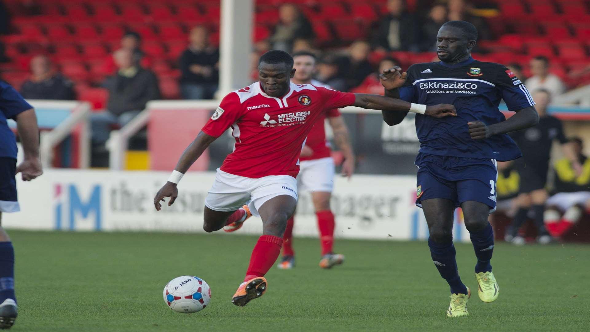 Anthony Cook tries his luck against Hendon in the FA Trophy Picture: Andy Payton